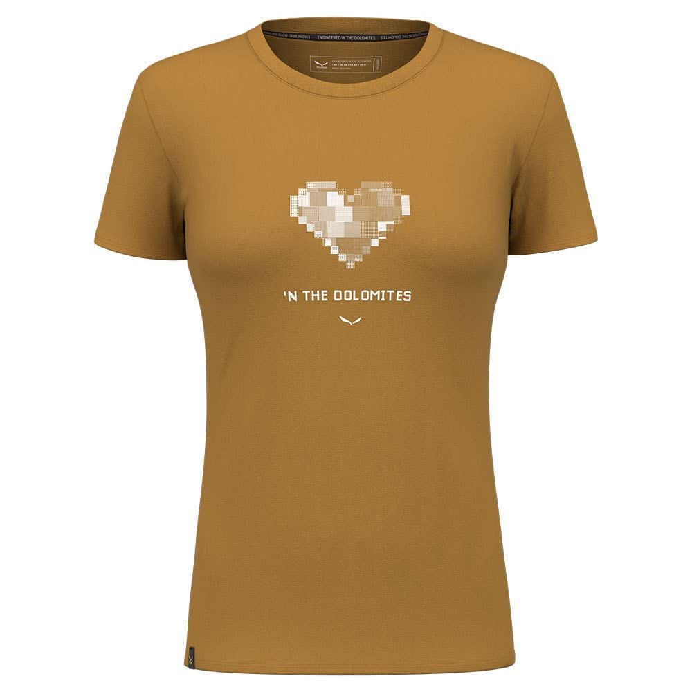 Salewa Damen Pure Heart Dry W T-Shirt S Golden Brown, S Golden Brown