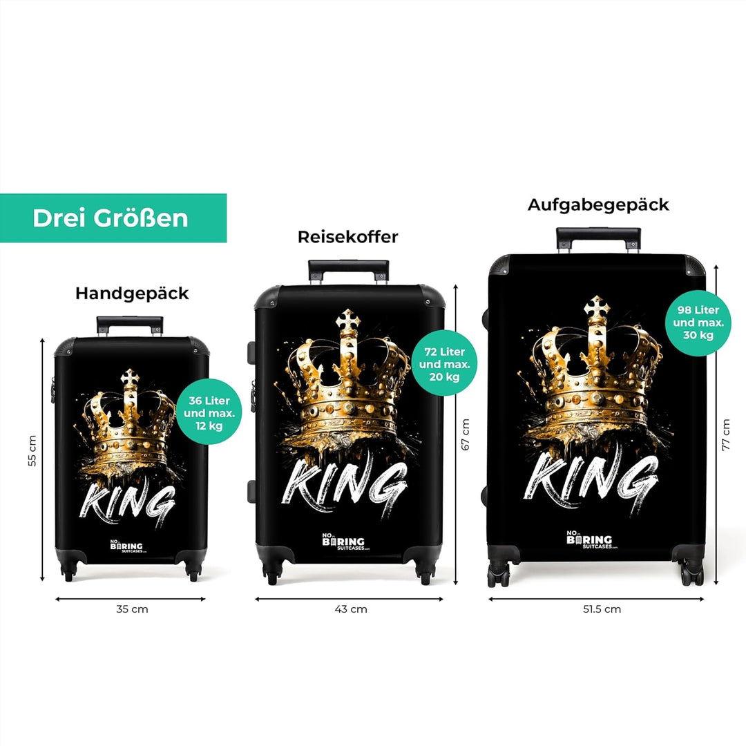 NoBoringSuitcases.com® Koffer XL Gross 77x51.5x28 cm Reisekoffer mit 4 Rollen Leicht Trolley Hartsch