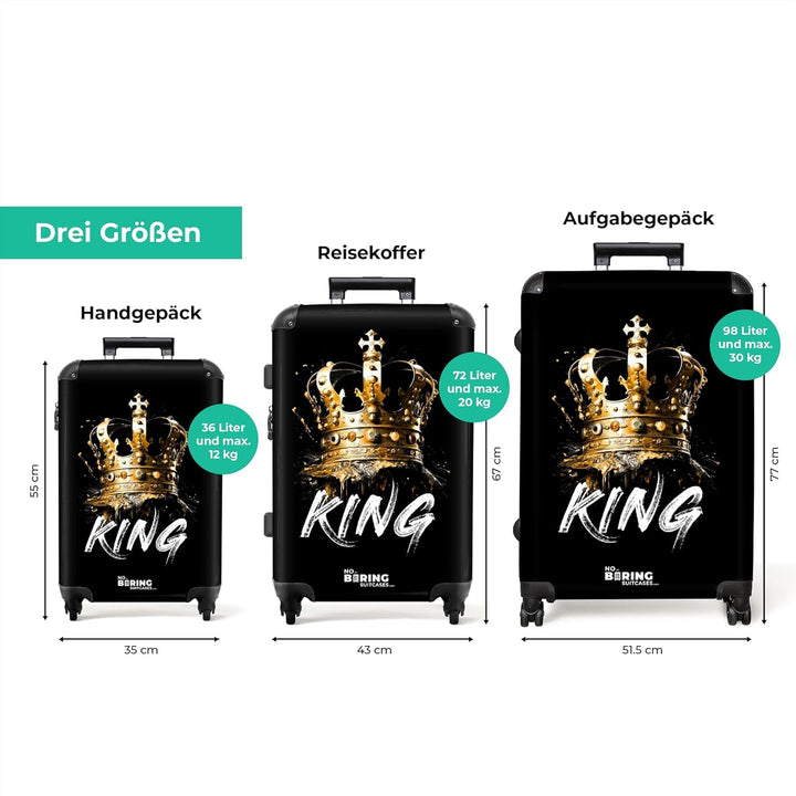 NoBoringSuitcases.com® Koffer XL Gross 77x51.5x28 cm Reisekoffer mit 4 Rollen Leicht Trolley Hartsch