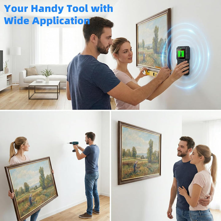 Leitungssucher - Multifunktionaler Ständerdetektor mit LCD-Display | akustischem Alarm, Kabeldetekto