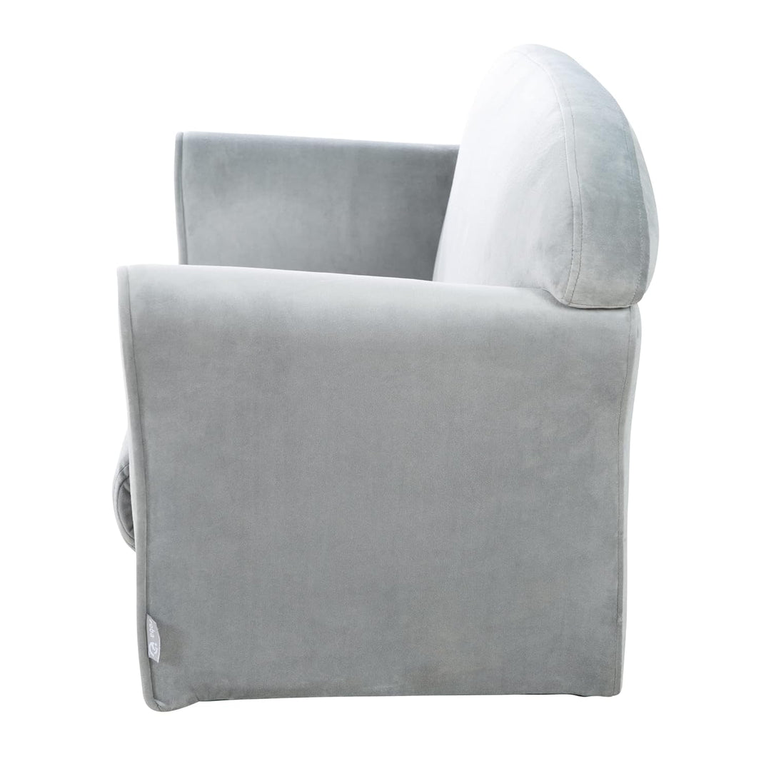 roba Kindersofa Lil Sofa mit Armlehnen für Mädchen und Jungen - Bequeme Kindercouch - Samtstoff grau