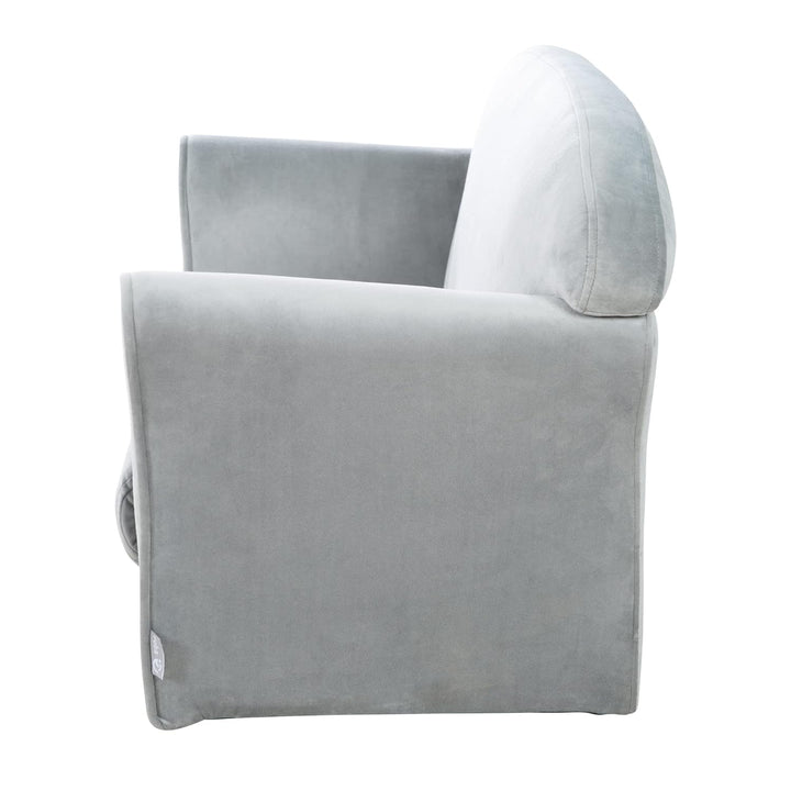 roba Kindersofa Lil Sofa mit Armlehnen für Mädchen und Jungen - Bequeme Kindercouch - Samtstoff grau