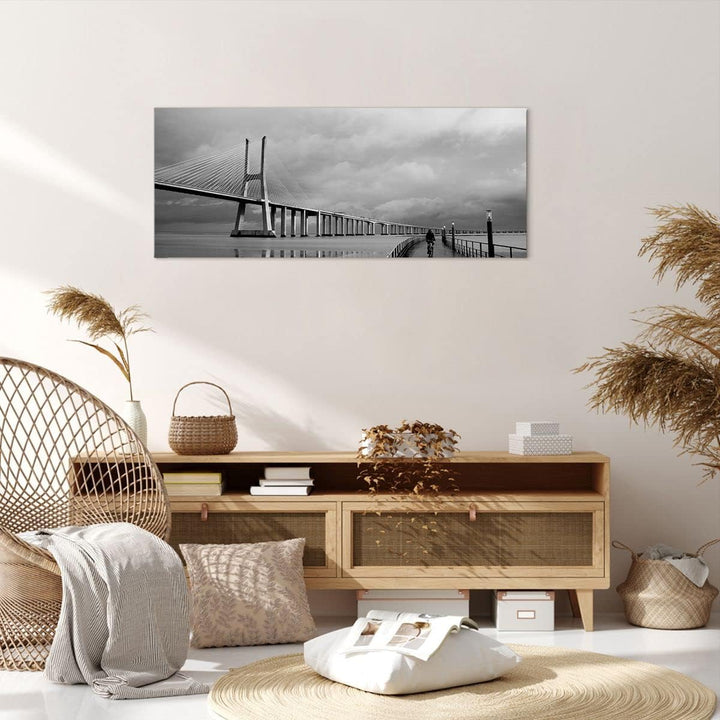 Wandbilder Dekoration Wohnzimmer Architektur fahrrad lissabon tourismus Bilder auf Leinwand 120x50cm