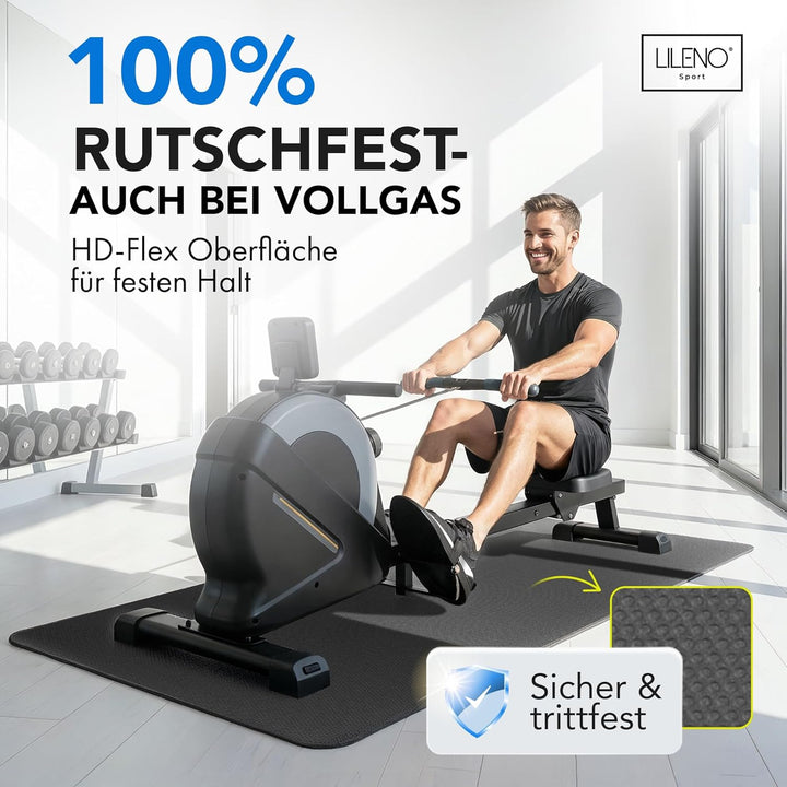 LILENO SPORTS Bodenschutzmatte - extra wiederstandsfähige Laufband Matte 8 mm Dicke - Fitness Unterl