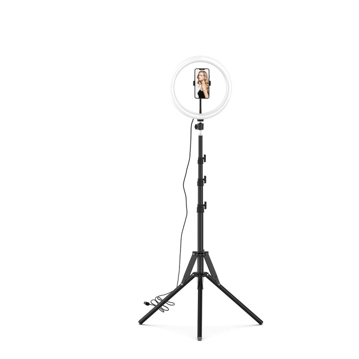 Selfie Ringlicht mit Stativ 30,5 cm – LED Ring Light mit 3 Farbtemperaturen (3000K/4000K/6500K), USB