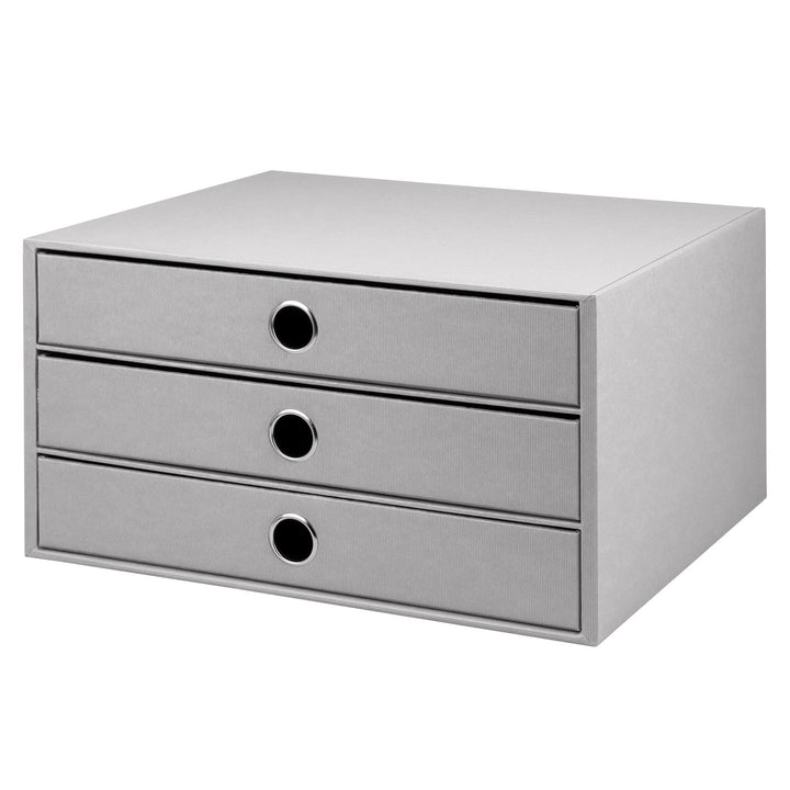 Rössler 1524452173 - S.O.H.O. 3er Schubladenbox für DIN A4, mit Griffloch, Stone, 343 x 250 x 185 mm