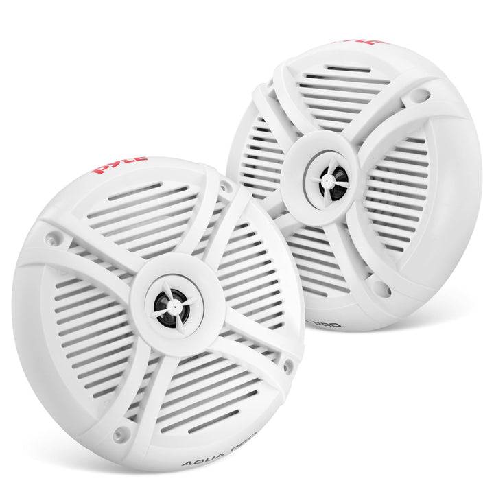 Pyle Dual 7.7'' Water Resistant Marine Speakers, 2-Way Full Range Stereo Sound, 280 Watt, White (Pai