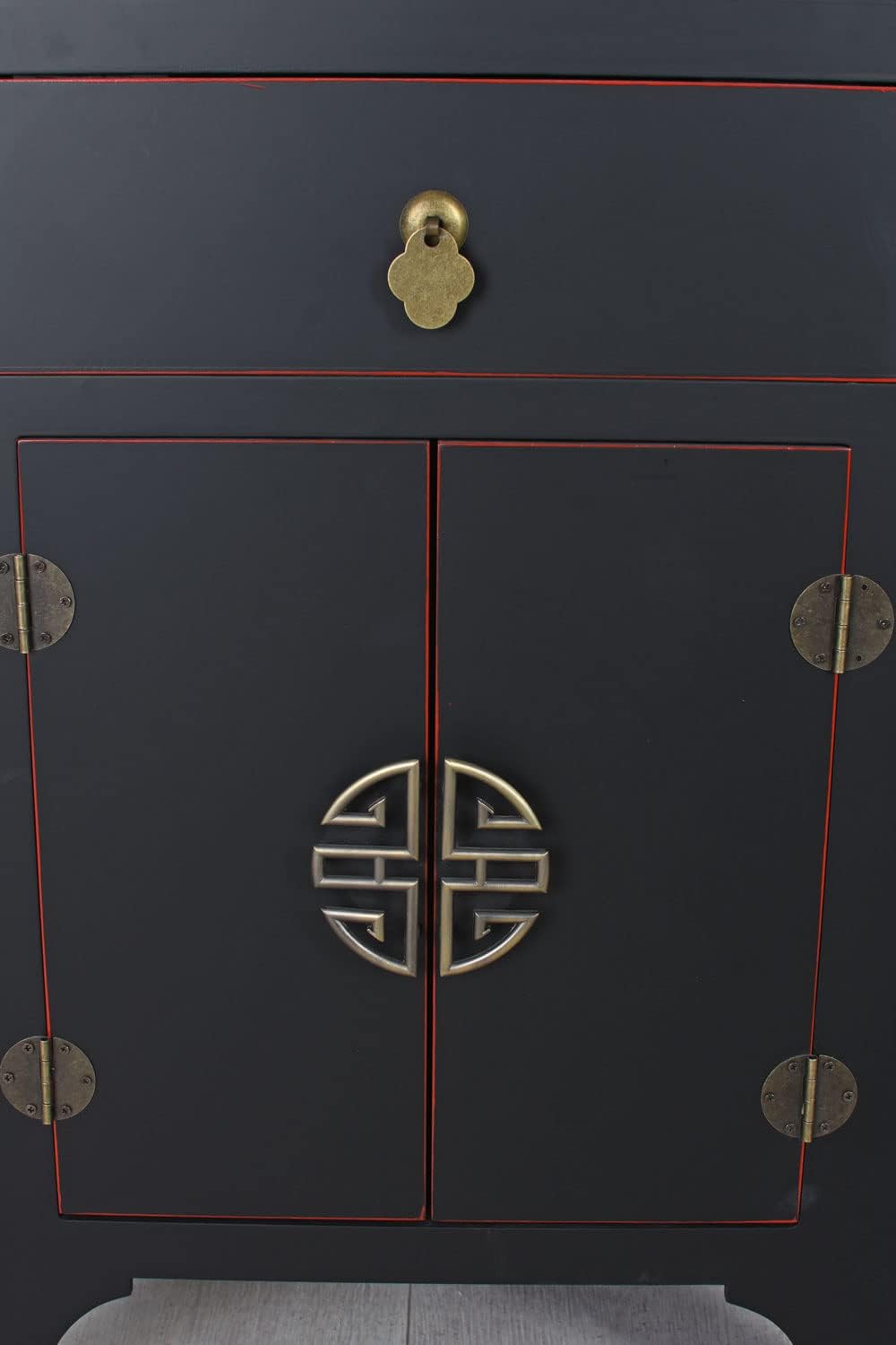 Nachtkonsole Chinesischer Hochzeitsschrank Holzschrank Schwarz Schrank mya039 Palazzo Exklusiv