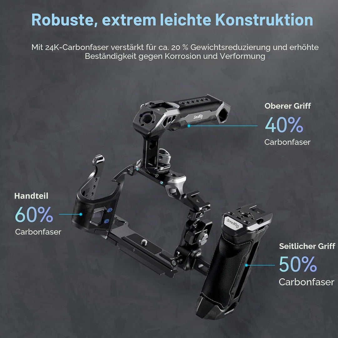 SMALLRIG A7 IV Cage Käfig mit Oberem Griff, HDMI Kabelklemme und Seitlichem Handgriff, Erweitertes K