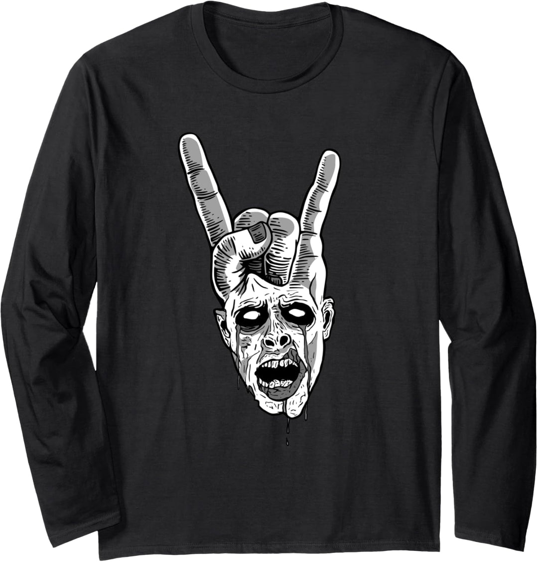 Heavy Metal Zombie Okkultes Hemd Heidnische Goth Geschenke Langarmshirt