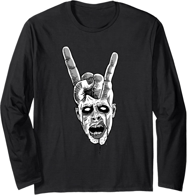 Heavy Metal Zombie Okkultes Hemd Heidnische Goth Geschenke Langarmshirt