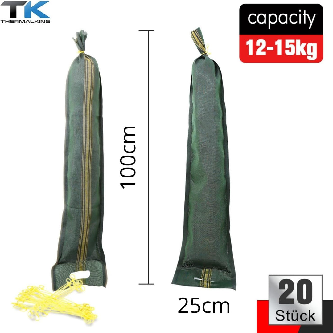 20x Sandsäcke - Sandsack Hochwasserschutz – Silosandsäcke ungefüllt – Silosäcke Wassersperre Hochwas