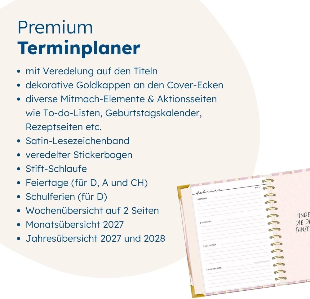 Terminplaner A5 Premium 2027 Bunt: Premium-Terminplaner, Bunt