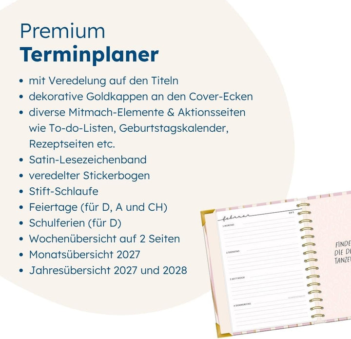 Terminplaner A5 Premium 2027 Bunt: Premium-Terminplaner, Bunt