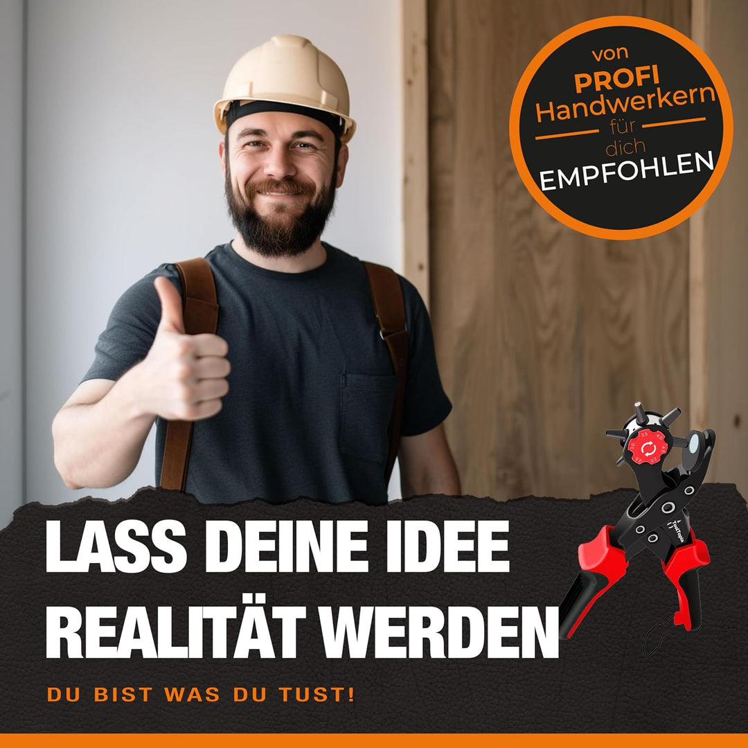Lochzange für Leder [KOMPLETTSET], Locheisen | Lochstanzer als Leder Werkzeug, Papier, Gürtel Locher