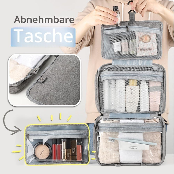 Pinkiou Reise Kosmetiktasche, Hängender Kulturbeutel mit Stabilem Haken Wandhängende wasserfeste Kul