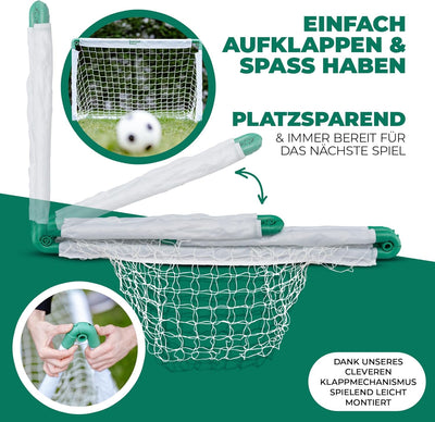 Kinder Fussballtor für Garten - Indoor und Outdoor Fussballtor Set für Kinder mit klappbarem Tor, Fu