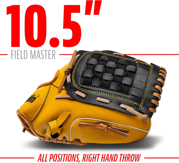 Franklin Sports Field Master Series Baseball Handschuhe Werfer, für Rechtshänder 10.5", Werfer, für