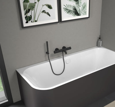 Duravit wassersparende Stabbrause, Duschkopf mit Strahlart Rain, Duschbrause rund, Handbrause mit wa