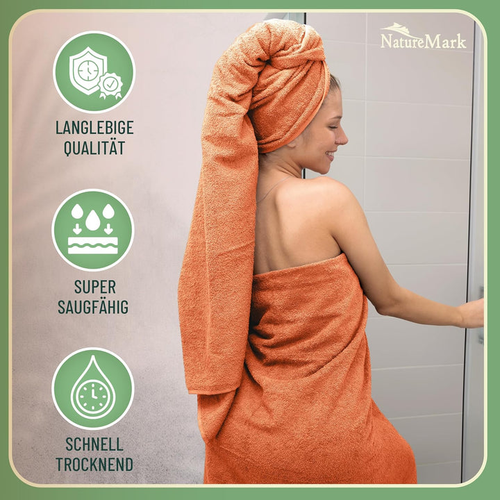 GREEN MARK Textilien 10 TLG. FROTTIER Handtuch-Set mit verschiedenen Grössen 4X Handtücher, 2X Dusch