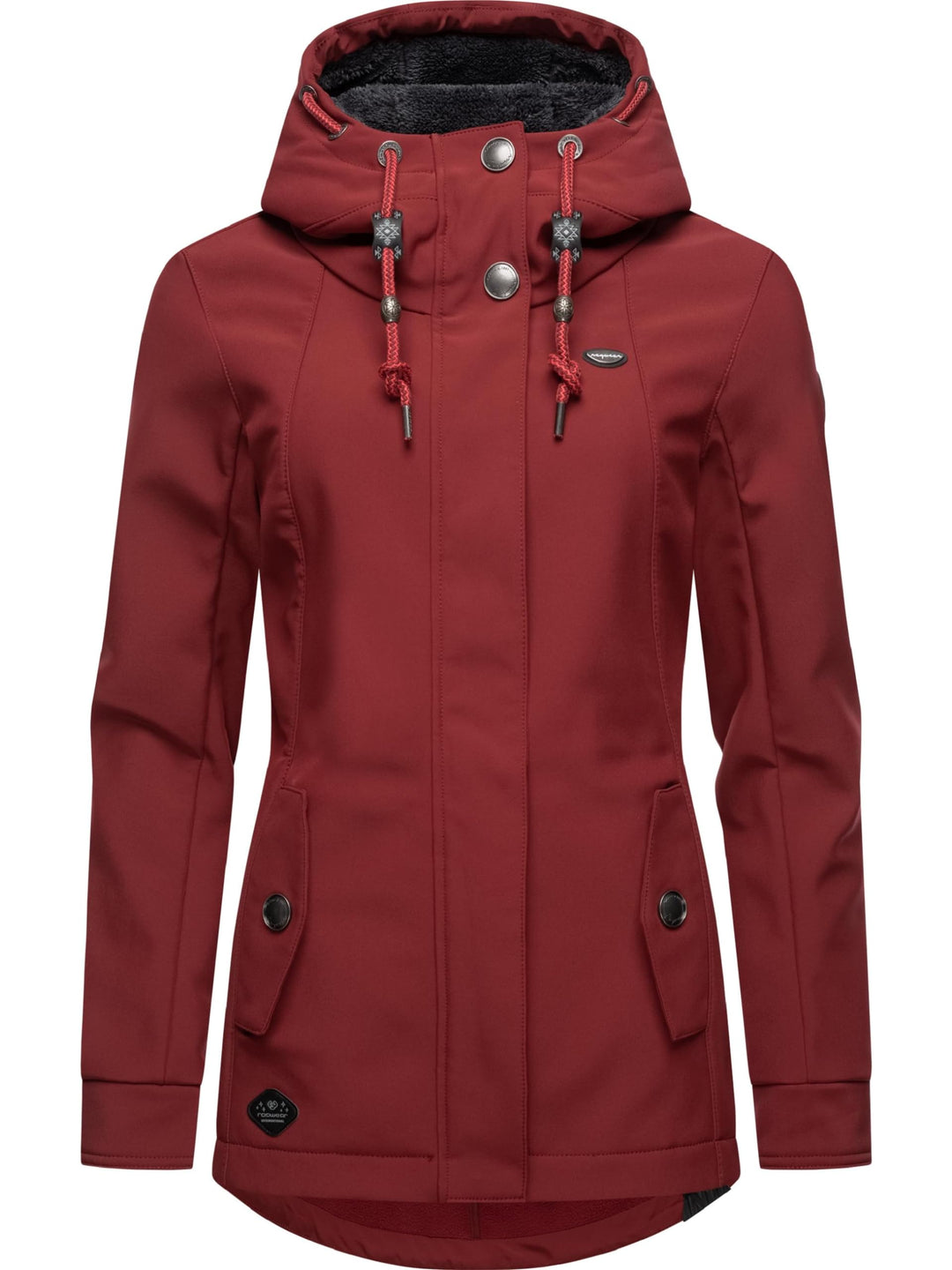 Ragwear Damen Übergangsjacke Funktionsjacke Softshelljacke wasserabweisend mit Kapuze Monadde Softsh