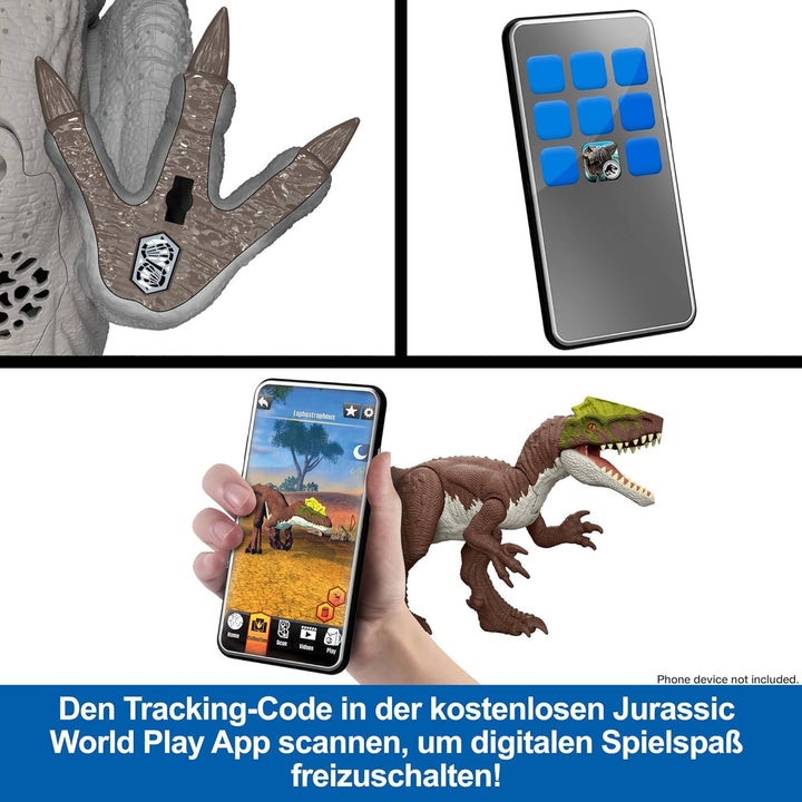 Mattel Jurassic World: Die Wiedergeburt Dinosaurierspielzeug, Tail Thrasher Spinosaurus-Actionfigur