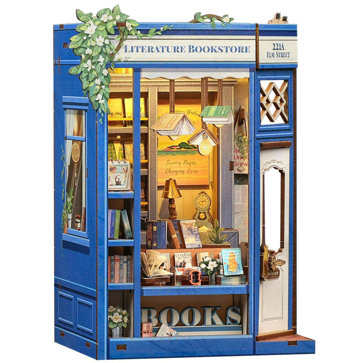 CUTEBEE DIY Book Nook - DIY Puppenhaus Häuser, Miniatur Haus Selber Bauen mit LED-Beleuchtung | Krea