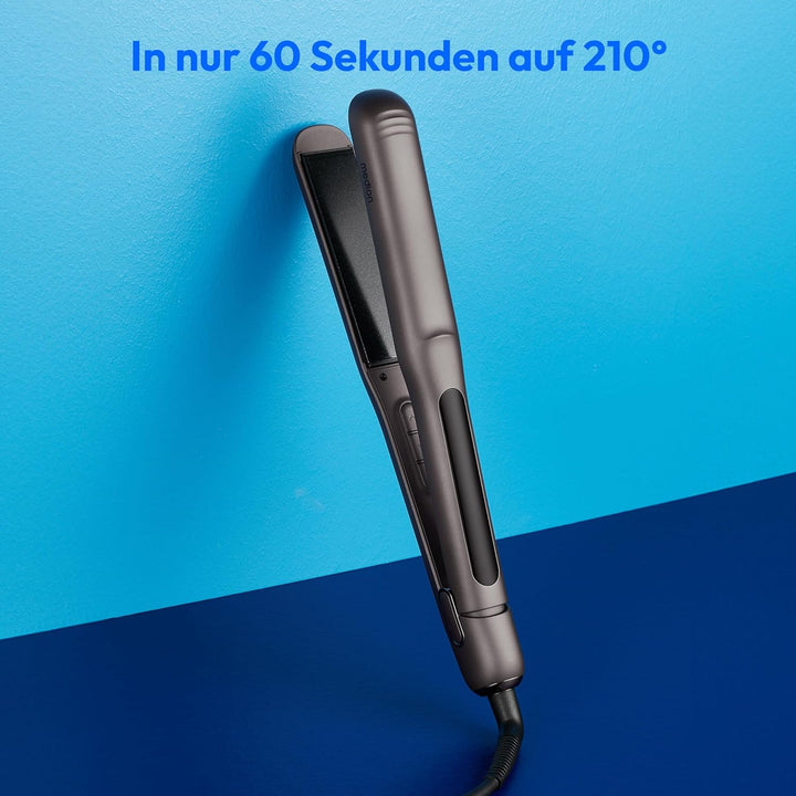 MEDION Glätteisen HS1 (Display, 5 regelbare Hitzestufen, 165° bis 210°, Silikon Schutzhülle, Tempera