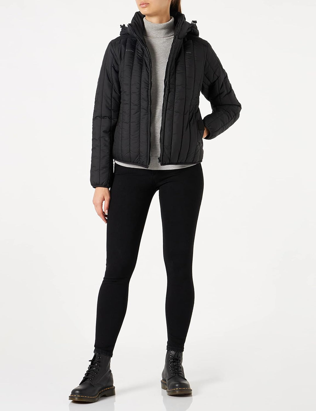 G-STAR RAW Damen Meefic Vertical Quilted Jacke Jackets S Schwarz (dk black D20114-B958-6484), S Schw