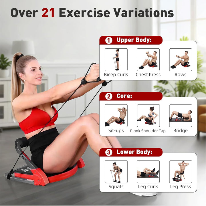 Core Bauchtrainer für Zuhause, Klappbarer Bauchroller Bauchmuskeltrainer Fitnessgeräte für Zuhause,