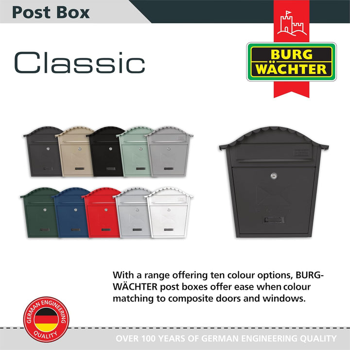 Burg-Wachter Anthrazit Klassischer Briefkasten MB01A, 36x37x13cm, Anthrazit