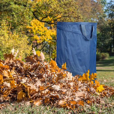 Relaxdays Laubsack selbstaufstellend, 2er Set, 120 L, Pop Up Gartensack mit 3 Griffen, UV-beständig,