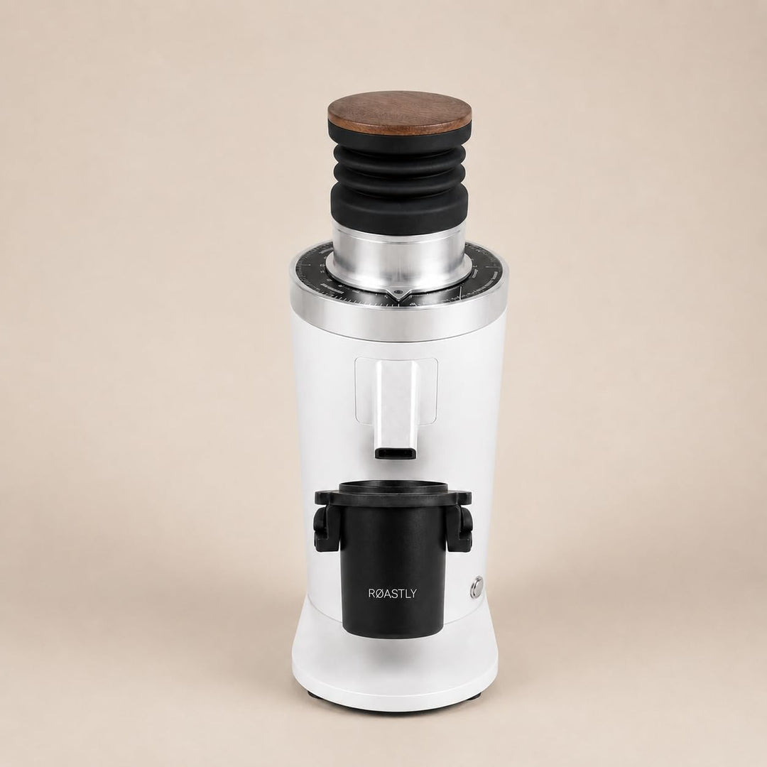 ROASTLY DF64 Kaffeemühle Gen 2 II V2.5, Berühmtes White Label, Elektrische Einzeldosis-Kaffeemühle,