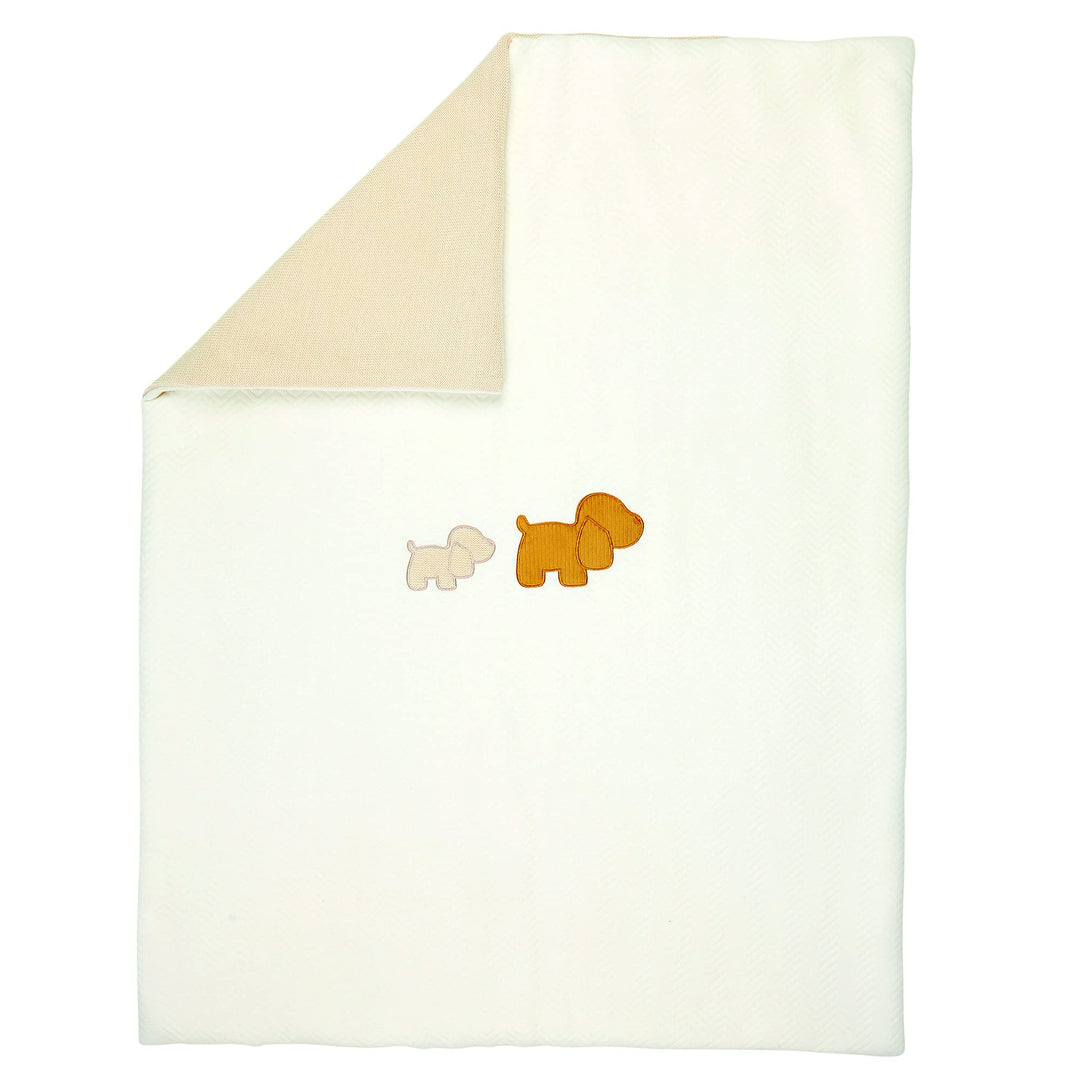 Nattou Kuscheldecke für Babys, Hund Charlie, 75 x 100 cm, Vegan, Baumwolle/Polyester, Weiss, Weiss