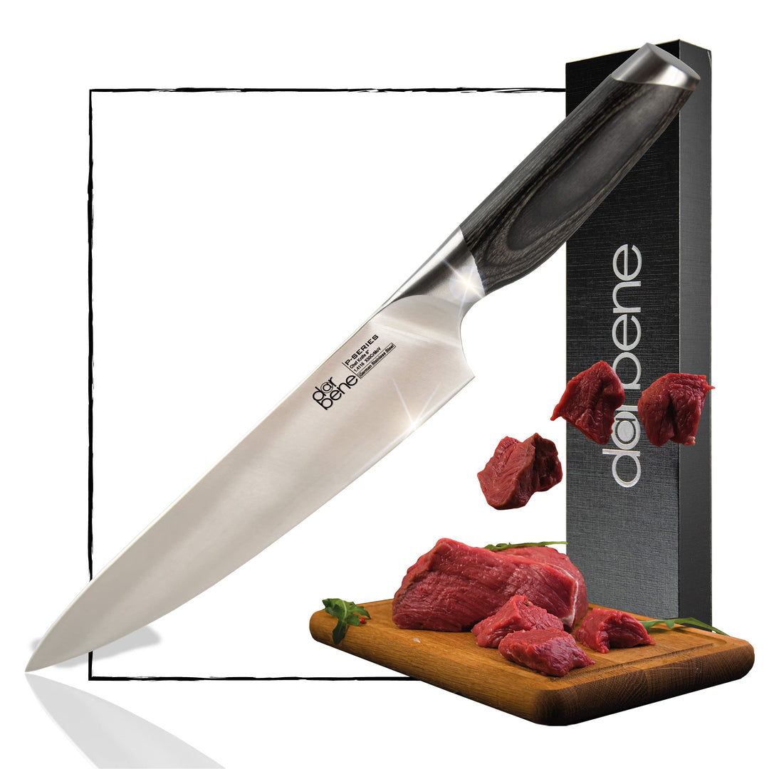 Chefmesser P-Series 20cm Profi Küchenmesser aus deutschem Edelstahl, klassisches Allzweckmesser Koch