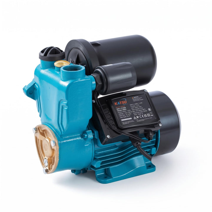KATSU Wasserpumpe Hauswasserwerk Gartenpumpe 150W, Abschaltautomat mit einstellbarer Druckregelung,