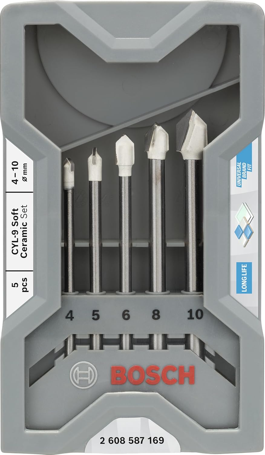 Bosch Accessories Professional 5tlg. CYL-9 Ceramic Fliesenbohrer-Set (für Stein, Fliesen, Ø 4–10 mm,