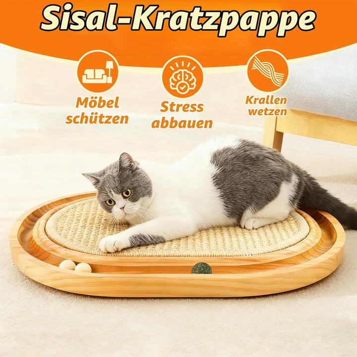 Sisal Kratzbrett Katzen, 2 in 1 katzenspielzeug, Widerstandsfähig Katzenkratzbrett mit Natürliche Si