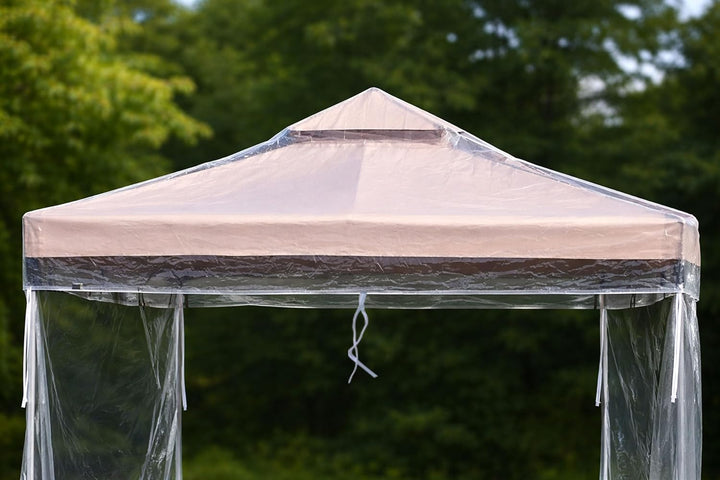 QUICK STAR Pavillon Schutzhaube 3x3m für DOPPELDACH Wasserdicht Transparent 3 x 3 m für Doppeldach,