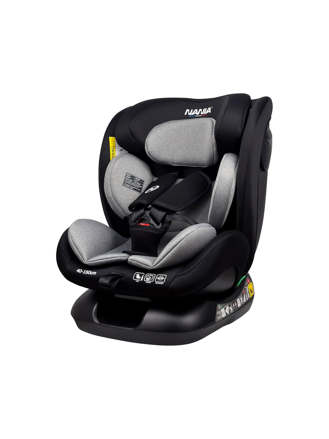 Nania Prato Kinderautositz – I-Size 40-150 cm – mitwachsend bis ca. 12 Jahre – Befestigung für Siche