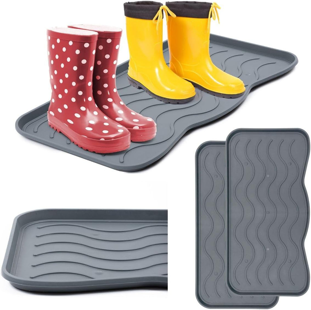 Set Schuhabtropfschale Schuhmatte wasserdichte, pflegeleicht, Kunststoffmatte schützt Böden Schuhabl