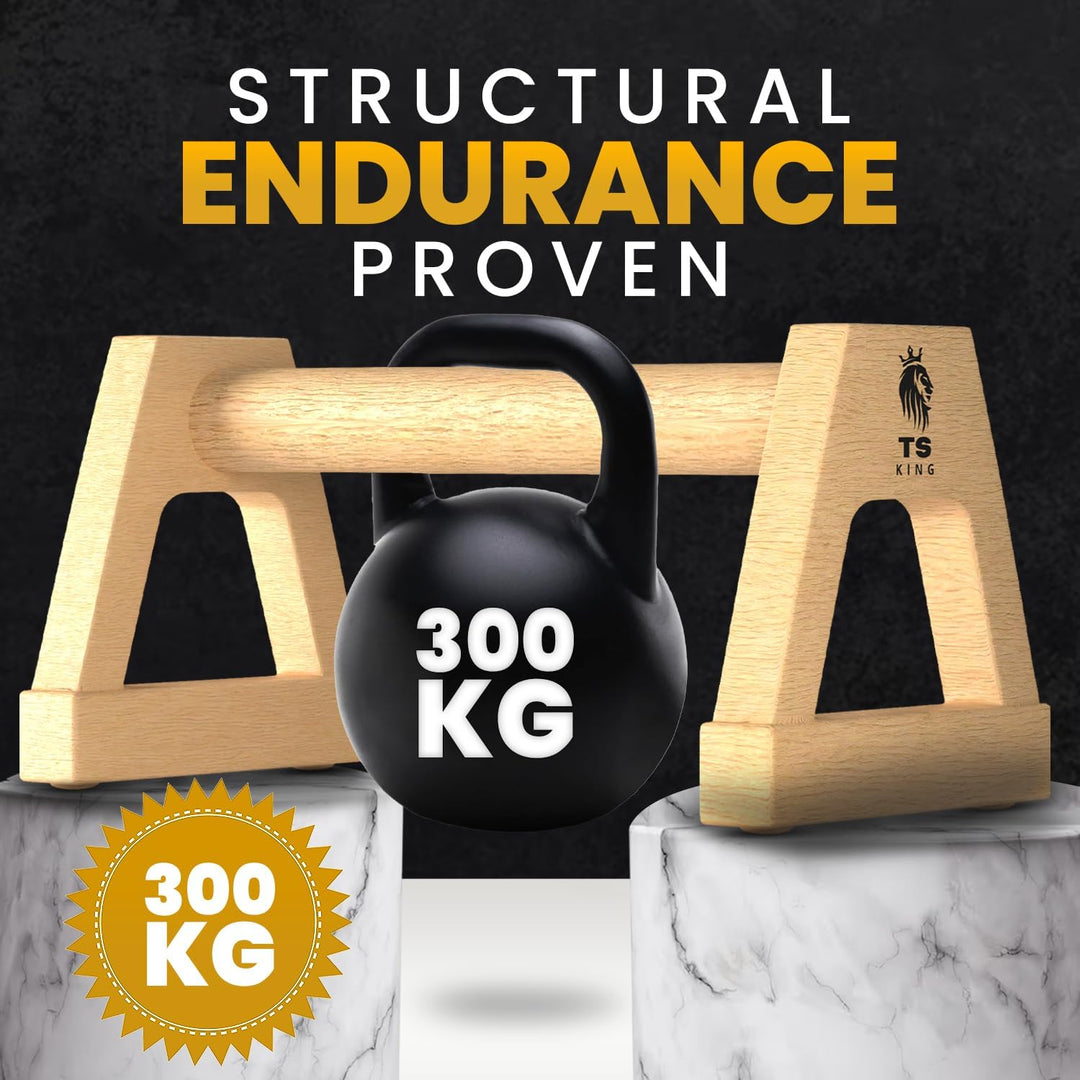 Grosse Liegestützgriffe – 2x rutschfeste & gelenkschonende Holzgriffe – ideales Parallettes & Calist