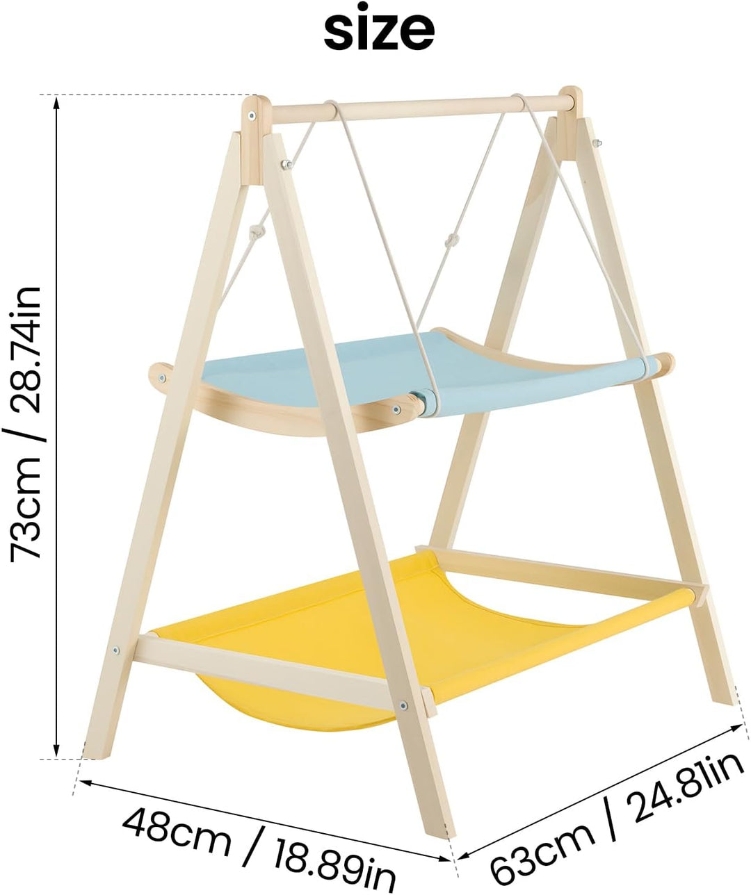 Katzenbett Hängematte Katzenbetten Holz Doppelstock Haustier Katzenmöbel Hängematte für Katzen &amp; Kle