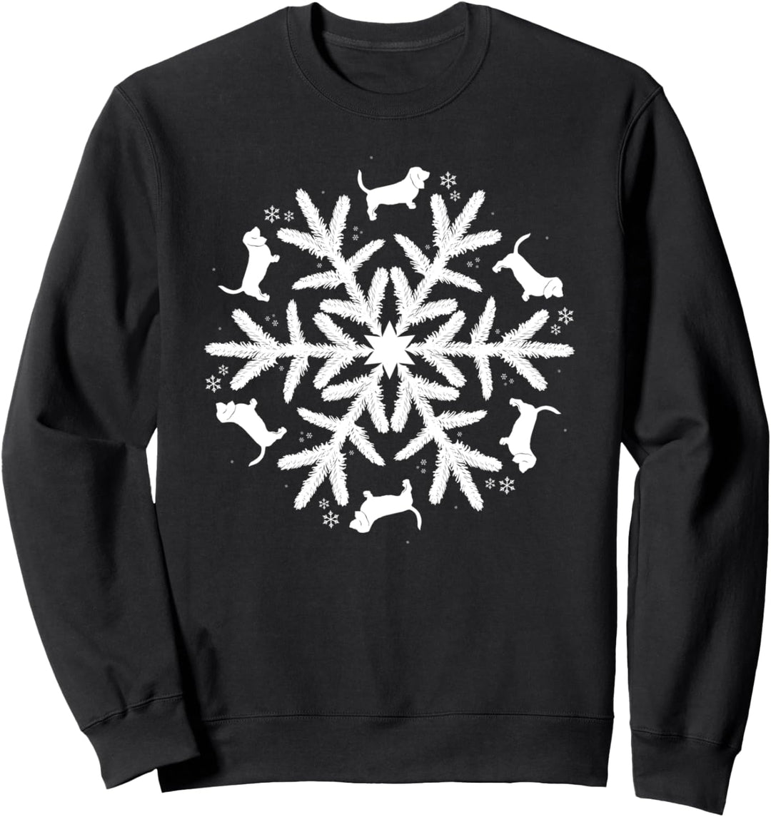 Weihnachten Basset Hound Schneeflocke Basset Hound Sweatshirt