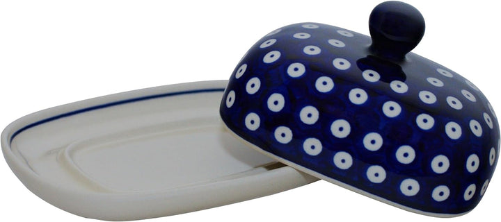Bunzlauer Butterdose klein oval 1/2 Stück Butter Dekor 42