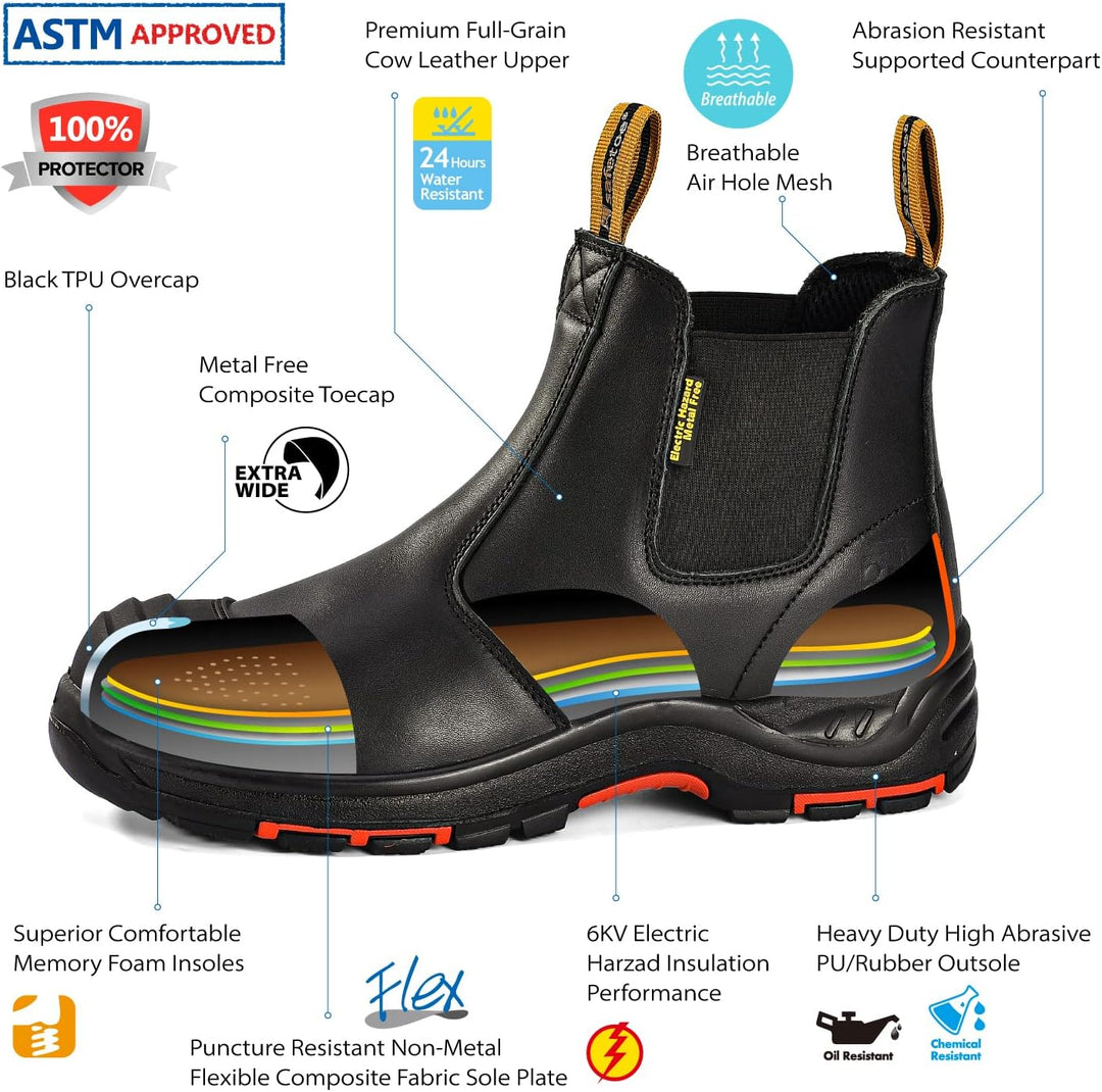 SAFEYEAR S3 Arbeitsstiefel Herren & Damen, M-8025 Sicherheitsschuhe Herren & Damen hoch ESD, wasserd