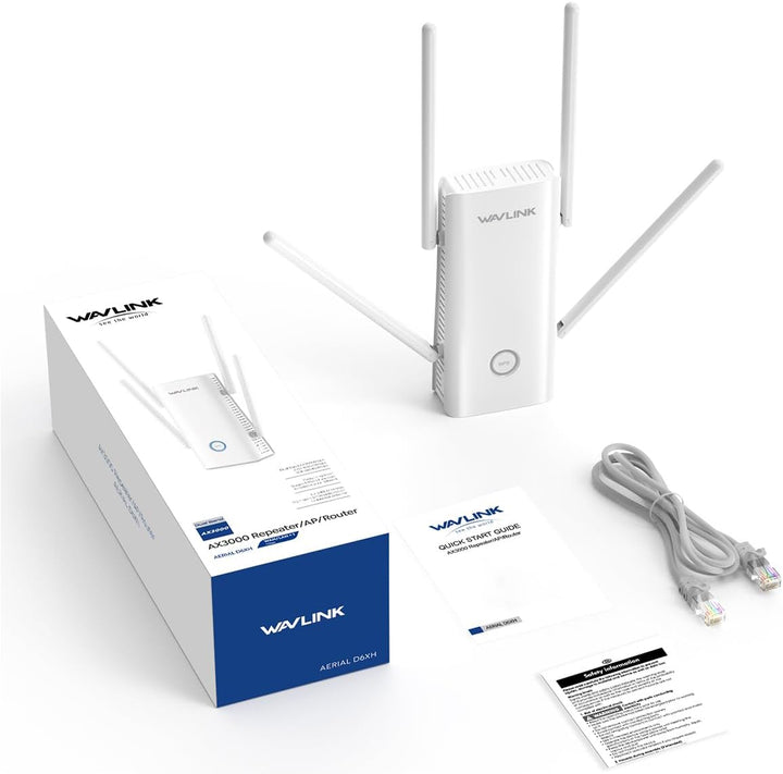 WAVLINK WLAN Verstärker Steckdose WiFi 6 AX3000 für Zuhause deckt bis zu 3000sq.ft, WLAN Reapter 5 *
