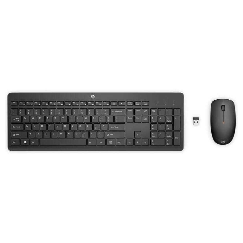 HP 230 Wireless Tastatur &amp; Maus Set, Full-Size QWERTY Englisches Layout, Kabellos 2,4 GHz, Leise Chi