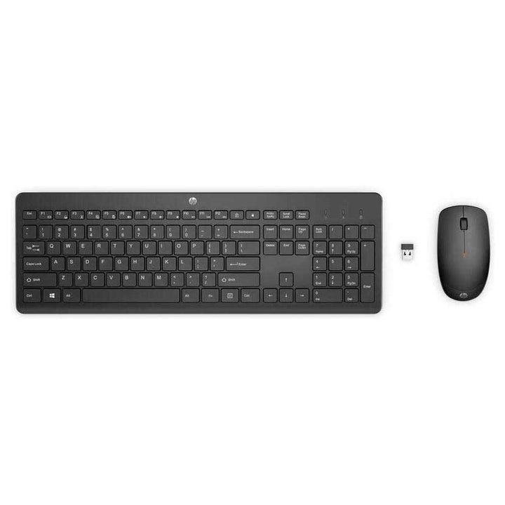HP 230 Wireless Tastatur &amp; Maus Set, Full-Size QWERTY Englisches Layout, Kabellos 2,4 GHz, Leise Chi