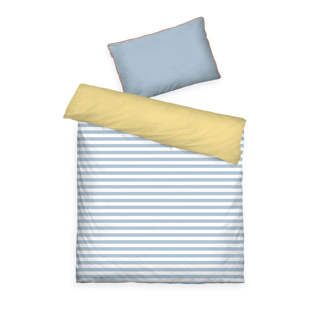 TOM TAILOR Melange-Bettwäsche Ky Blue & Light Lemon 40x60 cm + 100x135, Ky Blue & Light Lemon 40x60